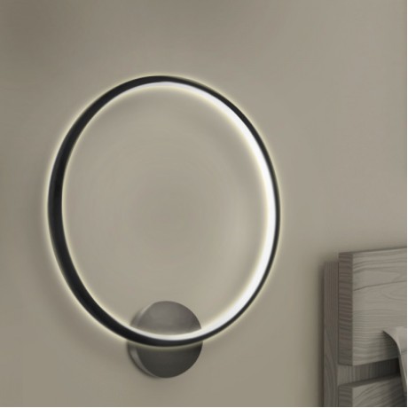 Luna Megapap metallic Led wall lamp in black color 30x5x30cm.