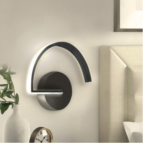 Onda Megapap metallic Led wall lamp in black color 25x5x20cm.