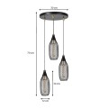 Orazio Megapap E27 metallic three-light ceiling light in black color 30x30x70cm.