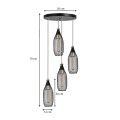 Orazio Megapap E27 metallic four-light ceiling light in black color 30x30x70cm.