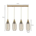 Orazio Megapap E27 metallic four-light ceiling light in gold color 65x12x70cm.
