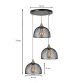 Rosa Megapap E27 metallic three-light ceiling light in black color 30x30x70cm.