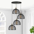 Rosa Megapap E27 metallic four-light ceiling light in black color 35x35x70cm.