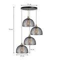 Rosa Megapap E27 metallic four-light ceiling light in black color 35x35x70cm.