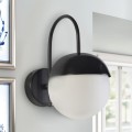Fida Megapap E27 metal sconce light in black - white color 26x15x24cm.