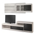 Amalia Megapap melamine TV unit in white grey - anthracite color 252x42x180cm.