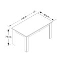 Tito Megapap melamine table in wenge color 138x80x74cm.
