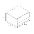 Bianca Megapap melamine hanging bedside table in grey concrete color 40x30x23cm.