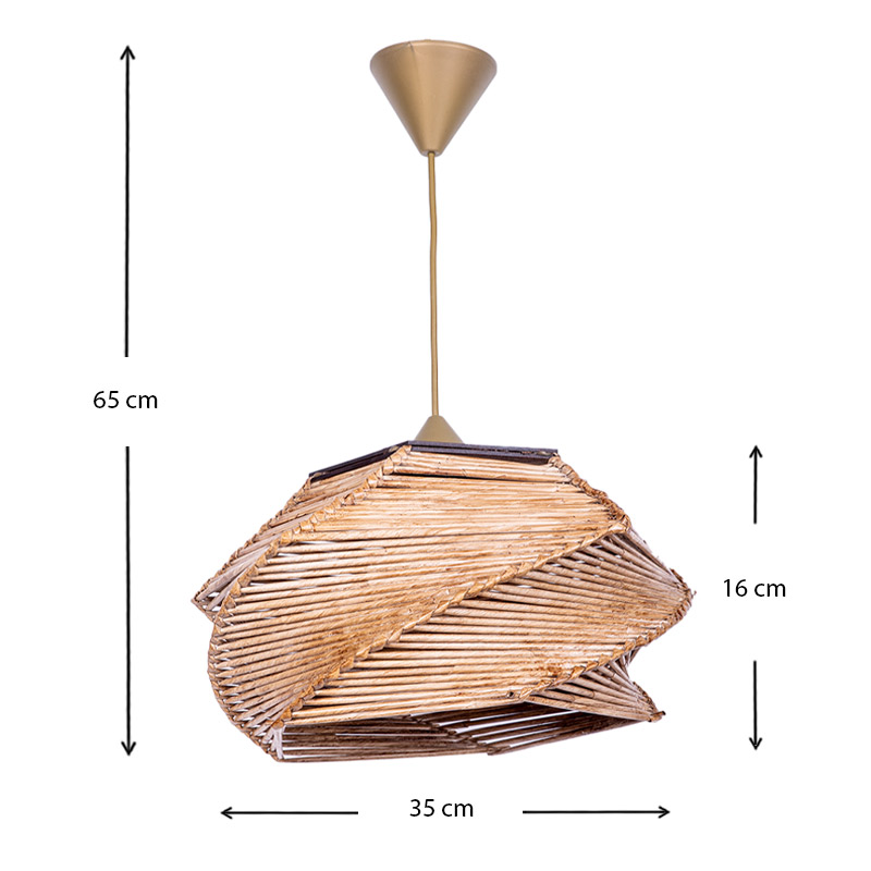 Conall Megapap E27 paper ceiling light in natural color 35x35x65cm.