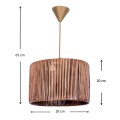 Zale Megapap E27 paper ceiling light in brown color 28x28x65cm.
