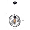 Phillipe Megapap E27 metallic ceiling light in black color 35x35x70cm