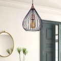 Ariana Megapap E27 metallic ceiling light in black color 26x26x70cm.