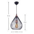 Ariana Megapap E27 metallic ceiling light in black color 26x26x70cm.