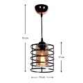 Belta Megapap E27 metallic ceiling light in black color 16x16x70cm.