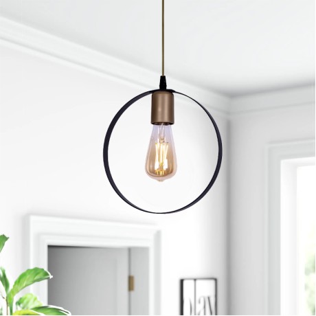 Liona Megapap E27 metallic ceiling light in black color 25x10x70cm.