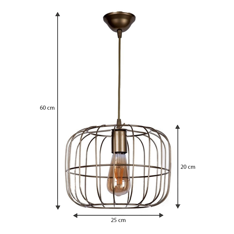 Cassie Megapap metallic ceiling light in gold color Ø25x60cm.