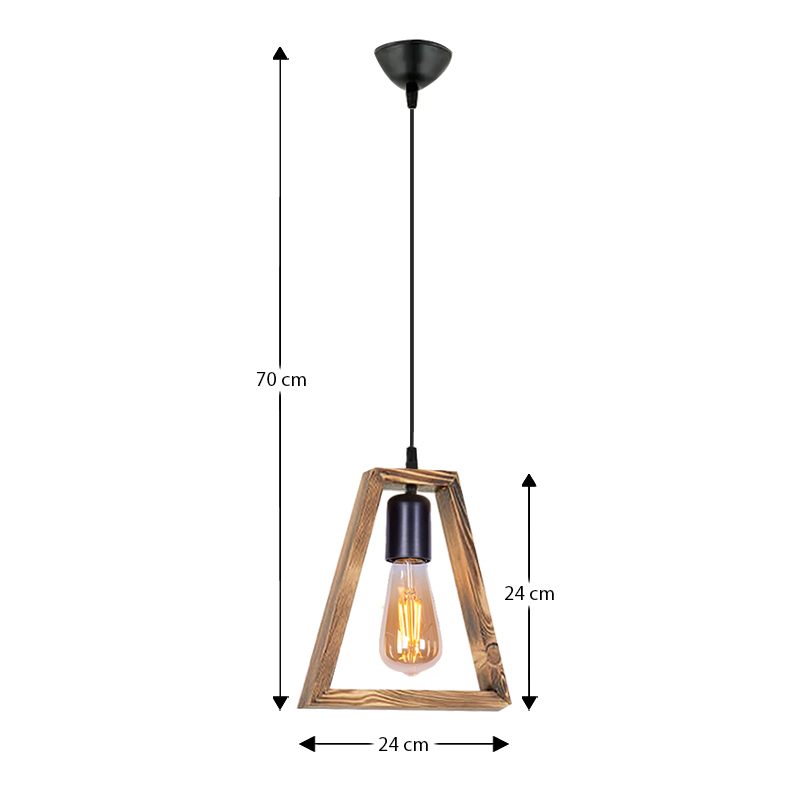 Esela Megapap wooden ceiling light in natural color 24x4x70cm.