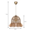 Varena Megapap E27 paper ceiling light in natural color Ø30x70cm.