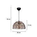 Simoza Megapap E27 metal - rope ceiling light in natural color 30x30x70cm.