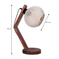 Rope Megapap E27 wooden - rope table lamp in beige - walnut color Ø17x40cm.