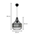 Merlin Megapap E27 metallic - glass ceiling light in black color Ø28x80cm.