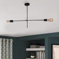 Nimo Megapap E27 metallic ceiling light in black color 92x12x57cm.