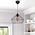 Barrie Megapap E27  metallic ceiling light in black color Ø30x65cm.