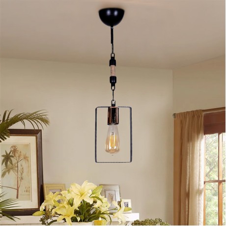 Pembe Megapap E27 metallic ceiling light in black color 14x6x60cm.