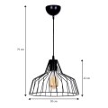 Arezzo Megapap E27 metallic ceiling light in black color Ø30x75cm.