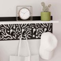 Wall hanger Novo Megapap made of metal - melamine color white - black 80x12.2x20cm.