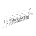 Wall hanger Novo Megapap made of metal - melamine color white - black 80x12.2x20cm.