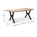 Walter Megapap Mdf/metallic table in acacia color 160x80x75cm.