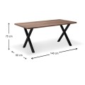 Jeremy Megapap Mdf/metallic table in walnut color 140x80x75cm.