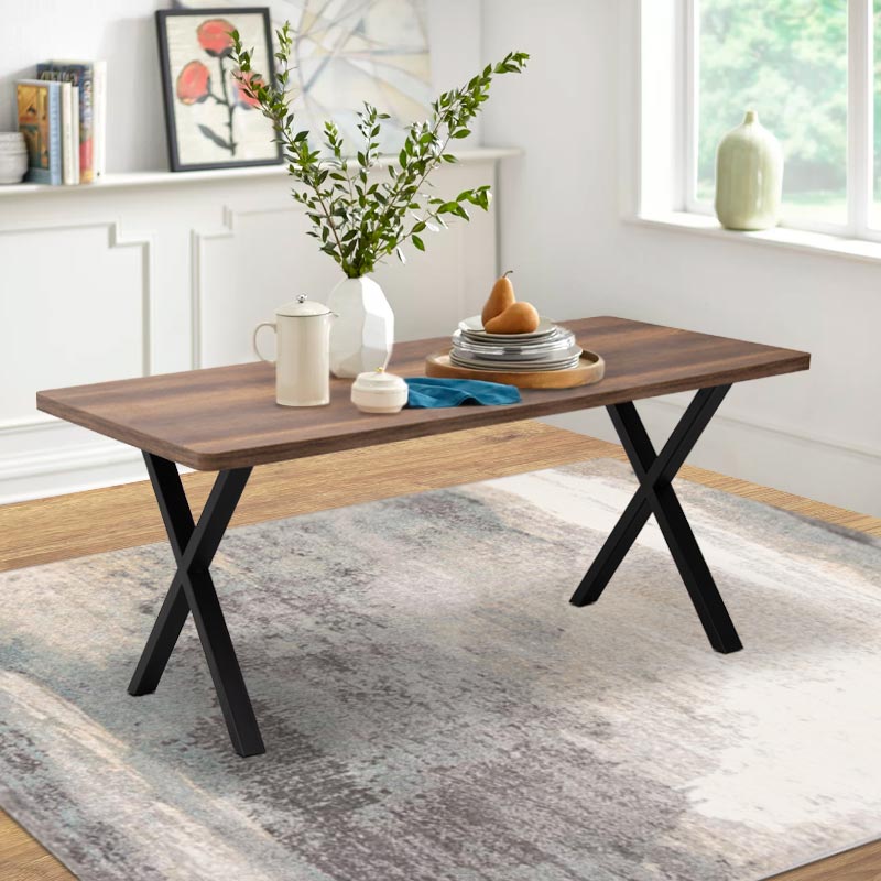 Jeremy Megapap Mdf/metallic table in walnut color 160x80x75cm.
