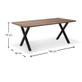 Jeremy Megapap Mdf/metallic table in walnut color 160x80x75cm.