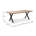 Jeremy Megapap Mdf/metallic table in acacia color 200x100x75cm.