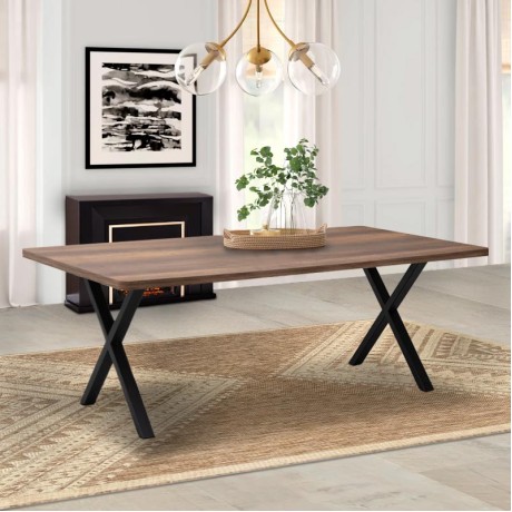 Jeremy Megapap Mdf/metallic table in walnut color 200x100x75cm.