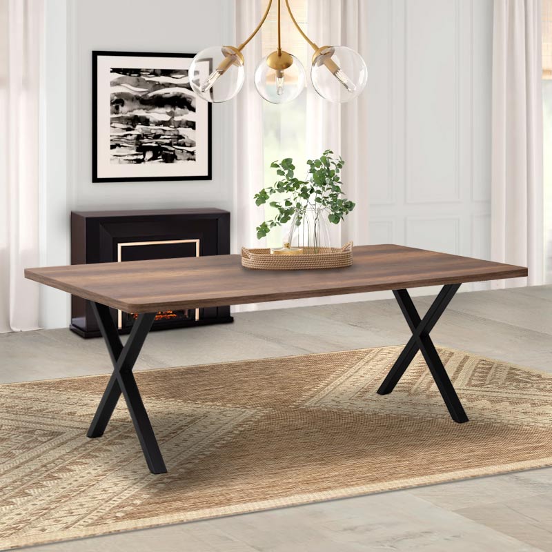 Jeremy Megapap Mdf/metallic table in walnut color 200x100x75cm.