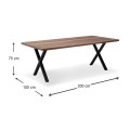 Jeremy Megapap Mdf/metallic table in walnut color 200x100x75cm.