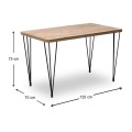 Roger Megapap Mdf/metallic table in acacia color 120x70x75cm.