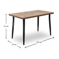Levico Megapap Mdf/metallic table in acacia color 120x70x75cm.