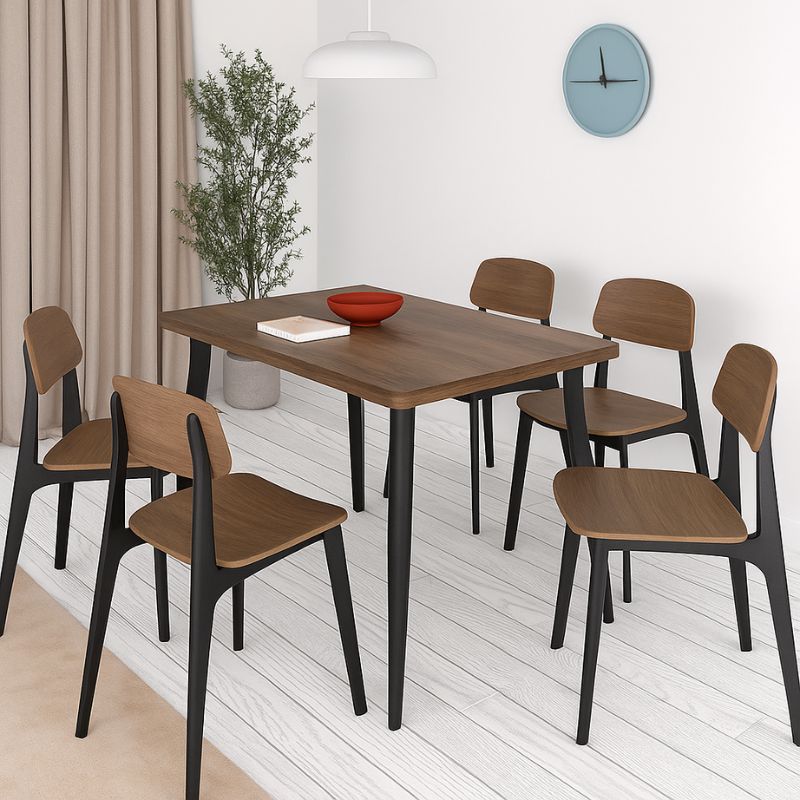 Levico Megapap Mdf/metallic table in smoked walnut color 120x70x75cm.