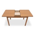 Bergen Megapap table solid wood expandable in walnut color 120/150x68x77cm.