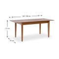 Adare Megapap table solid wood expandable in walnut color 140/180x78x77cm.