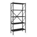 Jocasta Megapap melamine - metal bookcase in black marble effect color 66x34x160cm.