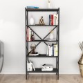 Jocasta Megapap melamine - metal bookcase in anthracite color 66x34x160cm.