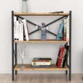 Jocasta Megapap melamine - metal bookcase in pine oak color 66x34x85cm.