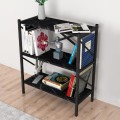 Jocasta Megapap melamine - metal bookcase in black marble effect color 66x34x85cm.