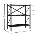 Jocasta Megapap melamine - metal bookcase in black marble effect color 66x34x85cm.