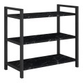 Navari Megapap metallic - melamine shoe rack of 9 pairs in black marble effect color 66x36x70cm.